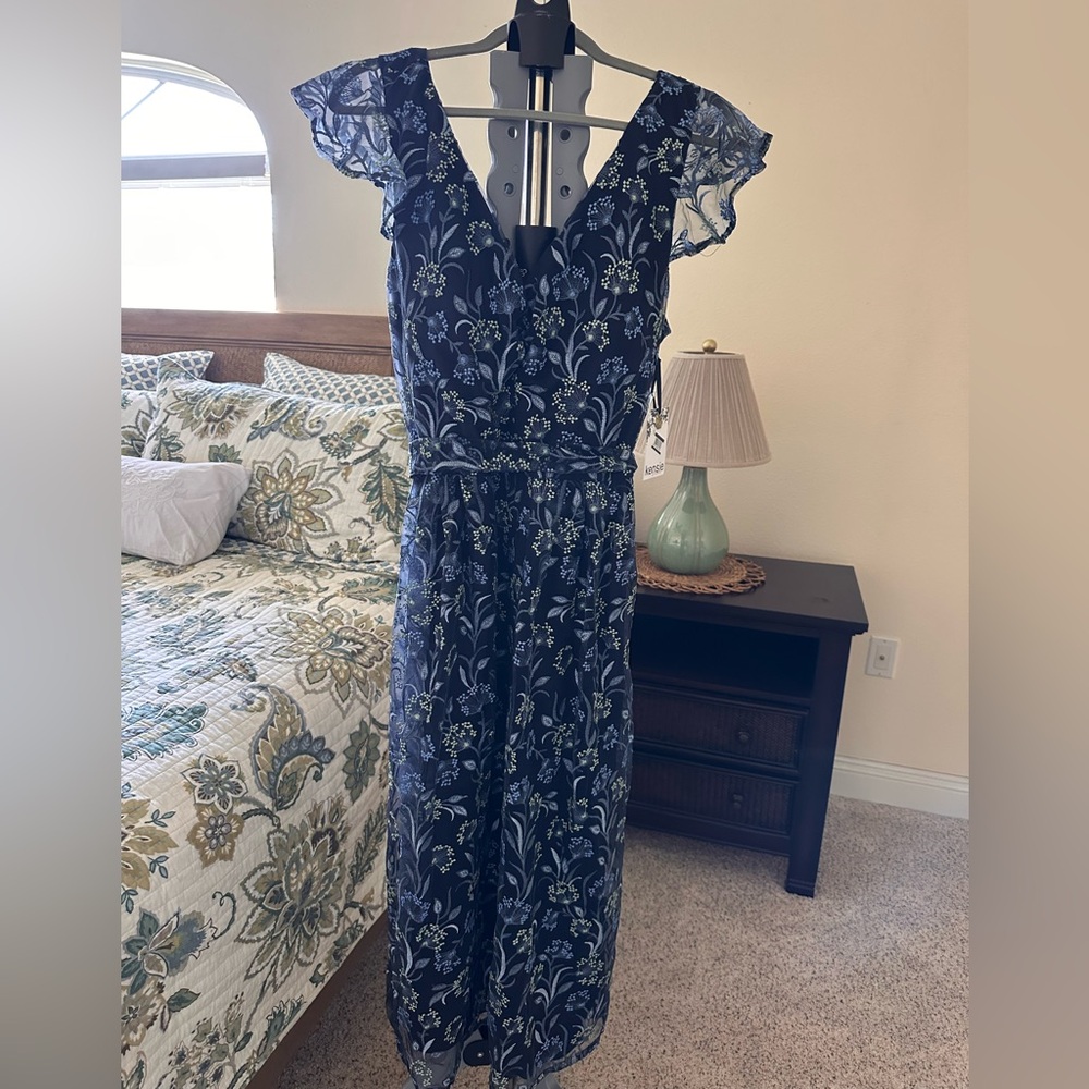 Kensie Dark Blue Floral Maxi Dress